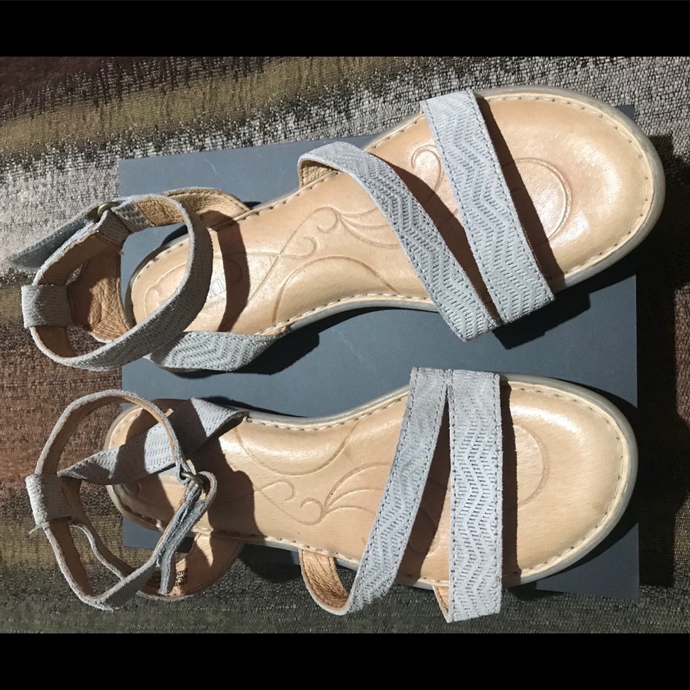 “Born” gray sandals. Comfy and cute